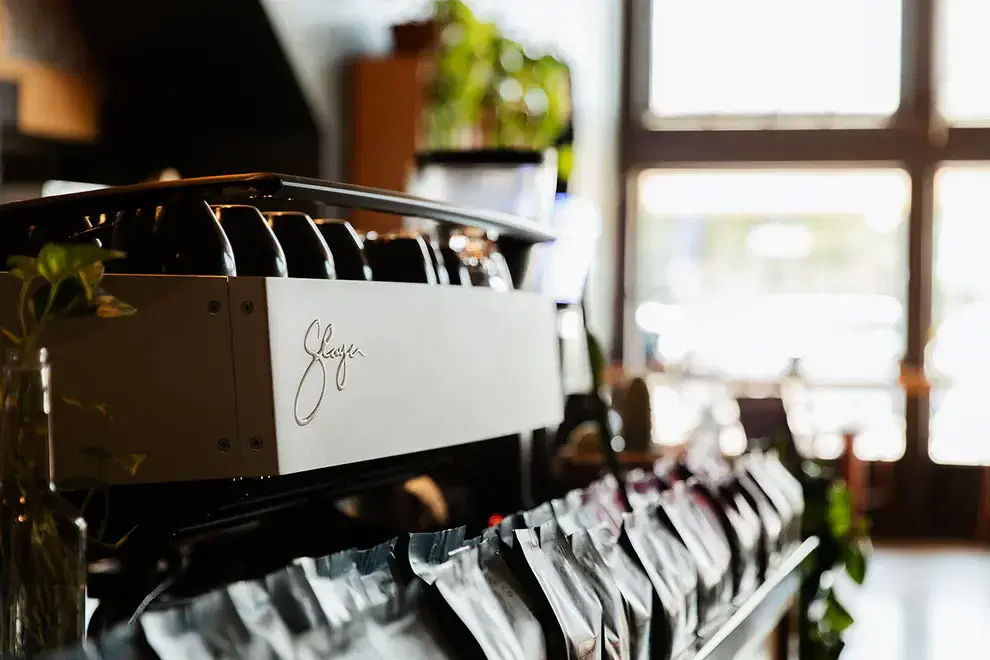 Slayer Steam EP commercial espresso machine installed in a specialty café
